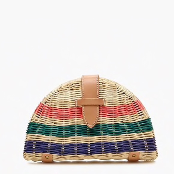 J. Crew Handbags - NWT J. Crew Rattan Clutch Stripe Meghan Markle